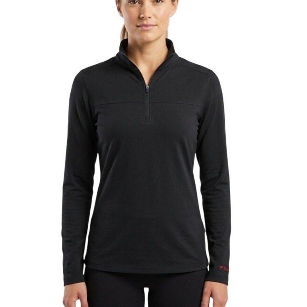 Terramar Pullover Mens Medium Black Climasense Military Fleece 1/4 Zip Baselayer